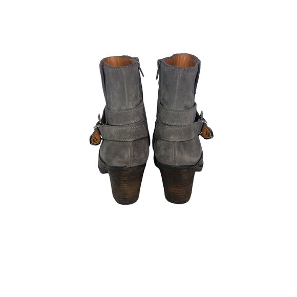 Zodiac Sammi Women's 8.5 M Gray Suede Leather Boot Bootie Western Buckle Accent - Picture 5 of 12